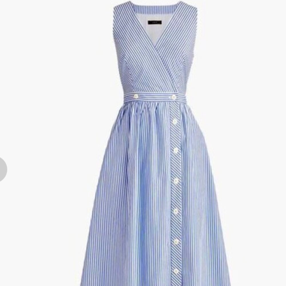NEW J Crew Striped Cotton Poplin Dress Sz 6